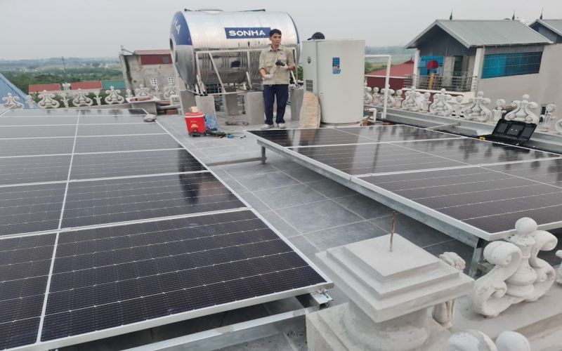 lắp điện mặt trời 15kw lưu trữ tại Hưng yên